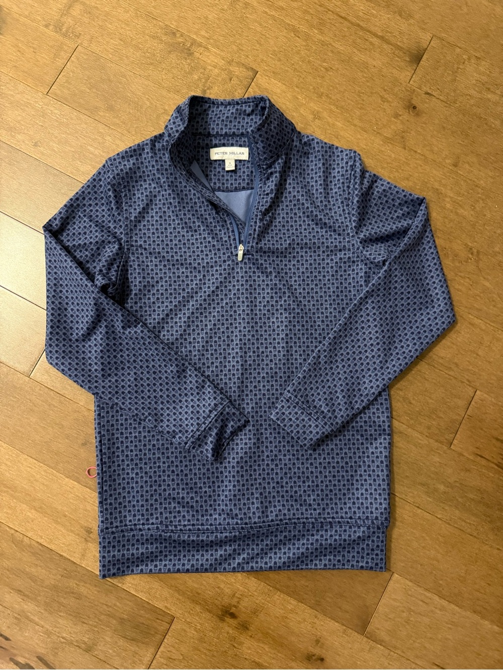 Kids Small (7/8) Peter Millar Navy pineapple skull Quarter-Zip Pullover